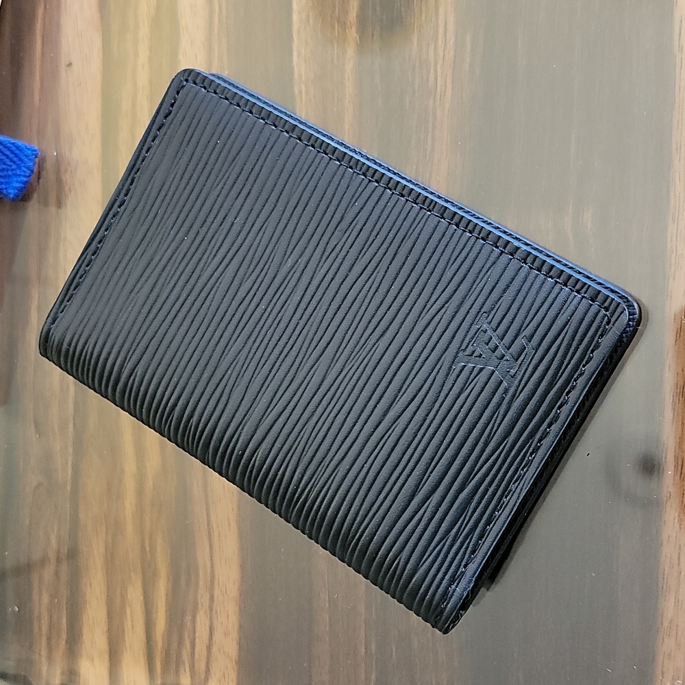 NEW Louis Vuitton Men's Pocket Organizer Wallet in Black Epi Leather